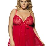 Sheer Lace Open Back Sexy Baby Doll