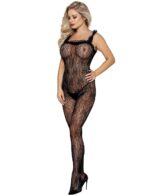 Black Open-crotch Floral Bodystocking with Ruffles by My Secret Drawer® mysecretdrawer.co 19