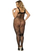 Black Open-crotch Floral Bodystocking with Ruffles by My Secret Drawer® mysecretdrawer.co 24