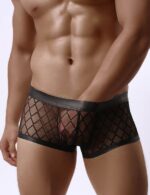 Men’s Faux-Leather Sheer Black Boxers – 2 pack by My Secret Drawer® mysecretdrawer.co 26