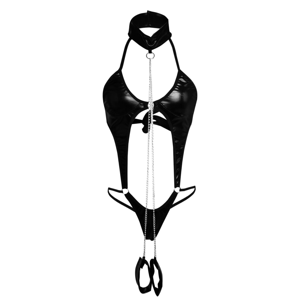 Temptation Leatherette Cut-Out Restraint Bodysuit by My Secret Drawer® mysecretdrawer.co 22