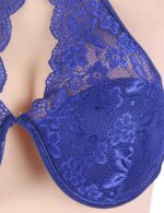 Lapis Blue Lace Rim Keyhole Design Padded Bra Set by My Secret Drawer® mysecretdrawer.co 34