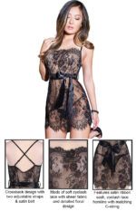 Sensual Floral Eyelash Lace Chemise by My Secret Drawer® mysecretdrawer.co 25