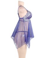 Blue Sheer Mesh Babydoll Lingerie With G String by My Secret Drawer® mysecretdrawer.co 36