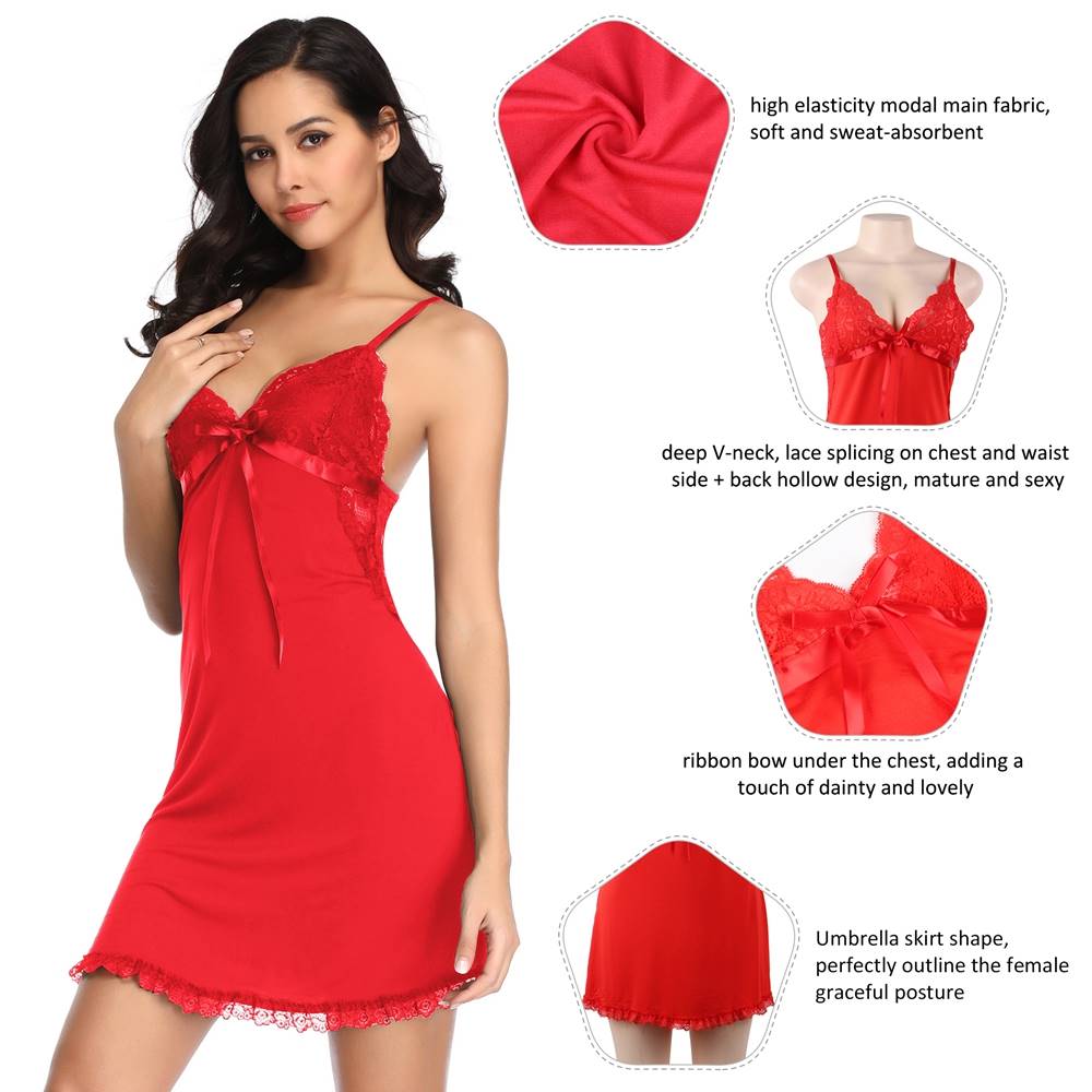 Lace and Satin Trimmed Sleep Chemise by My Secret Drawer® mysecretdrawer.co
