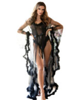 Liaison Marabou Trimmed Gossamer Gauze Robe and Teddy Set by My Secret Drawer® mysecretdrawer.co 19