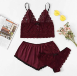 Satin and Lace Three Piece Sleepwear Set + Bonus Innocence Set! mysecretdrawer.co 10
