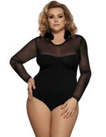 Black Sheer Long Sleeve Teddy