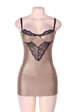 Light Brown Gorgeous Leather Look Chemise