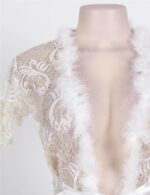 Golden Goddess Night Robe With Faux Fur Trim by My Secret Drawer® mysecretdrawer.co 54