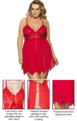 Red Sexy Draping Mesh and Lace Babydoll Set by My Secret Drawer® mysecretdrawer.co 26