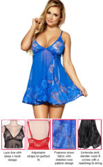 Floral Soft Lace Apron Chemise With Thong by My Secret Drawer® mysecretdrawer.co 53
