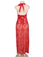 Lady in Red Lounging Gown