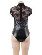 Floral Hi-Neck Lace and Faux Leather Teddy by My Secret Drawer® mysecretdrawer.co 25