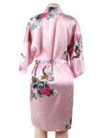 Flower And Bird Short Satin Kimono Wrap