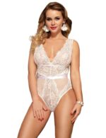 Deluxe Scalloped Lace and Satin Teddy