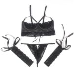 Confession Lace and Faux Leather Bra Set with Garters and Ties by My Secret Drawer® mysecretdrawer.co 38