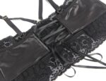 Confession Lace and Faux Leather Bra Set with Garters and Ties by My Secret Drawer® mysecretdrawer.co 41