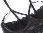 Confession Lace and Faux Leather Bra Set with Garters and Ties by My Secret Drawer® mysecretdrawer.co 40